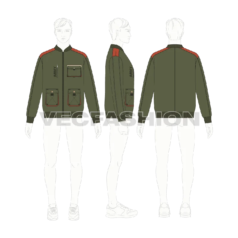 Mens Army Bomber Jacket