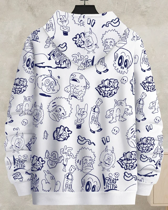 Athenax Printed White Sweatshirt