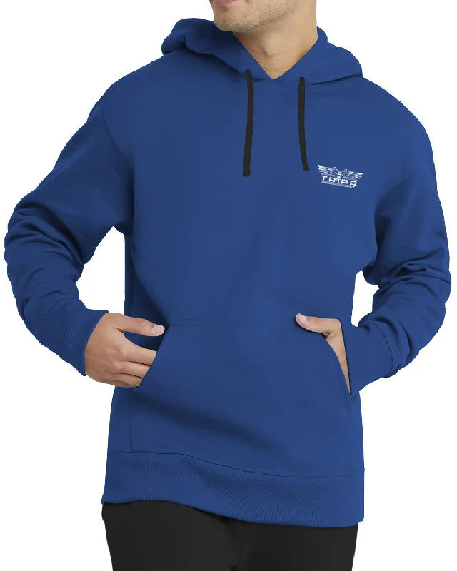 men royal blue hooded Sweatshirt