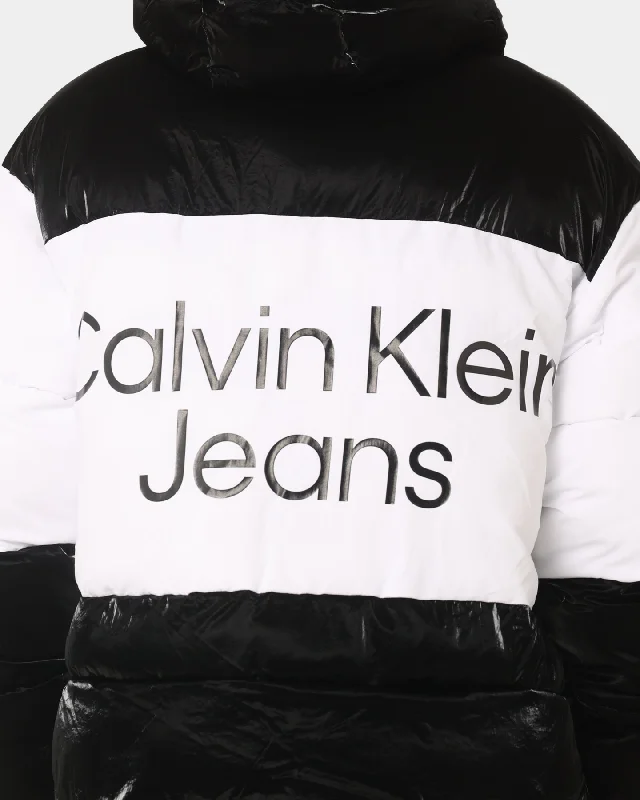 Calvin Klein Bold Logo Colourblock Puffer Jacket Ck Black/Bright White