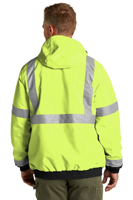 CornerStone Mens Enhanced Visibility Waterproof Full Zip Hooded Jacket - Safety Yellow