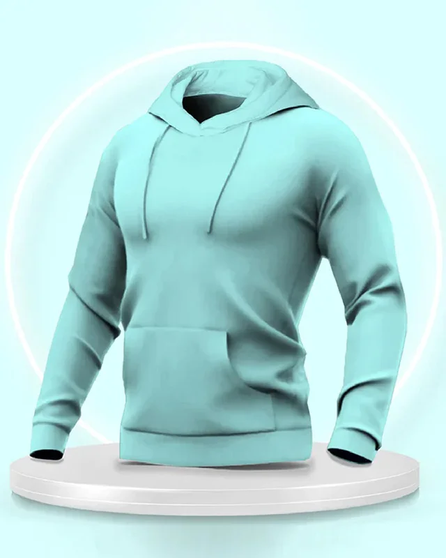 Full Sleeve Fleece Sky Blue Color Plain Sweatshirt