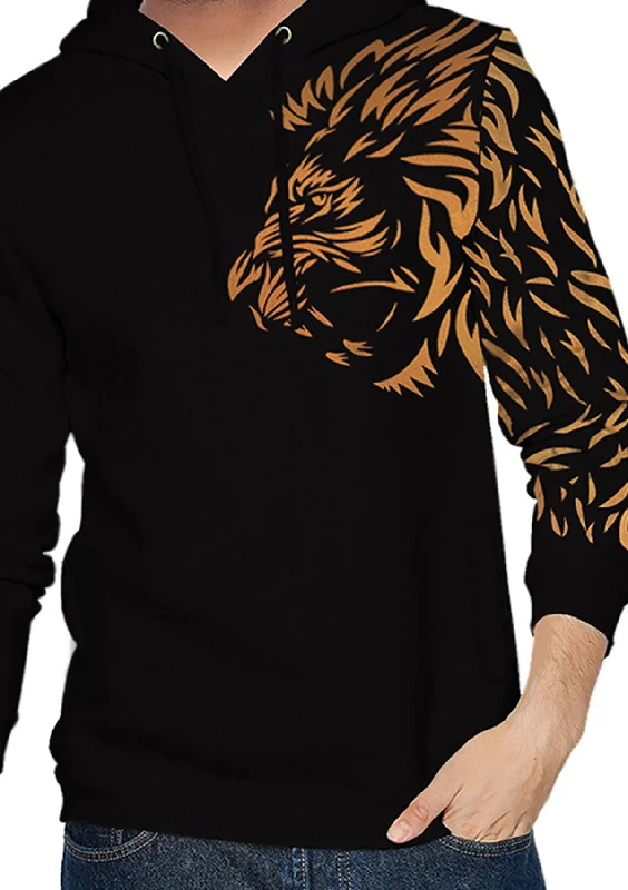 men black masked lion Printed Sweatshirt