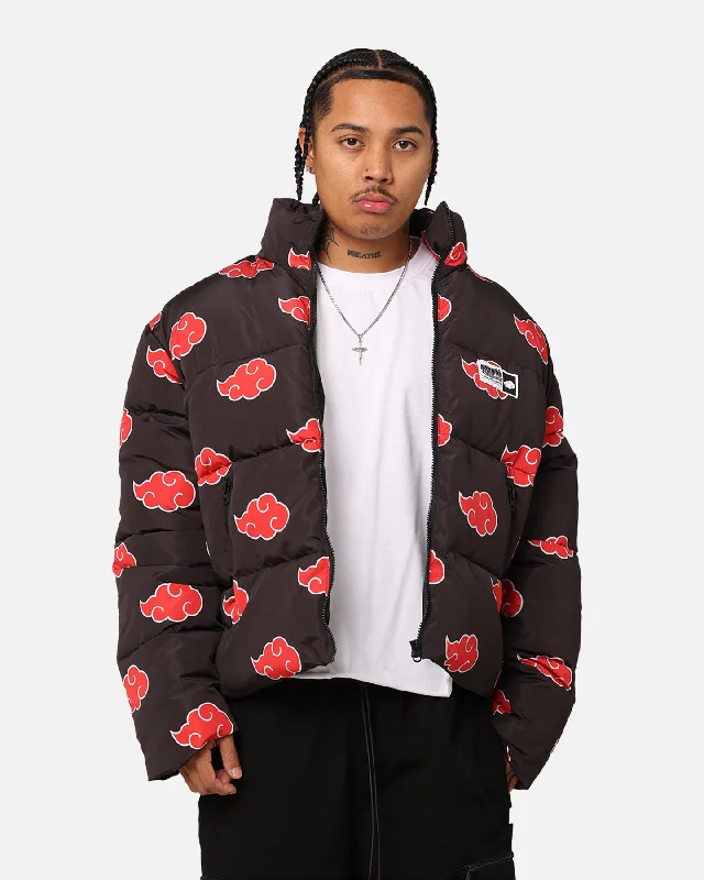 Goat Crew X Naruto Akatsuki Puffer Jacket Black