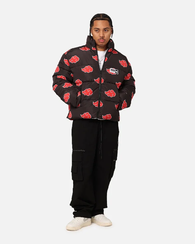 Goat Crew X Naruto Akatsuki Puffer Jacket Black