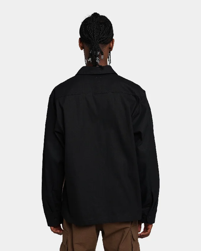 HUF Split Zip Work Shirt Black