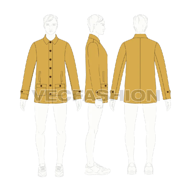 Mens Car Coat Vector