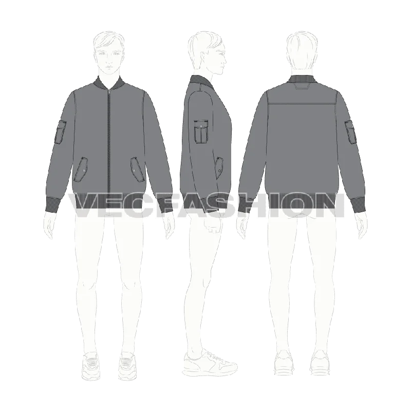 Mens Bomber Jacket Vector