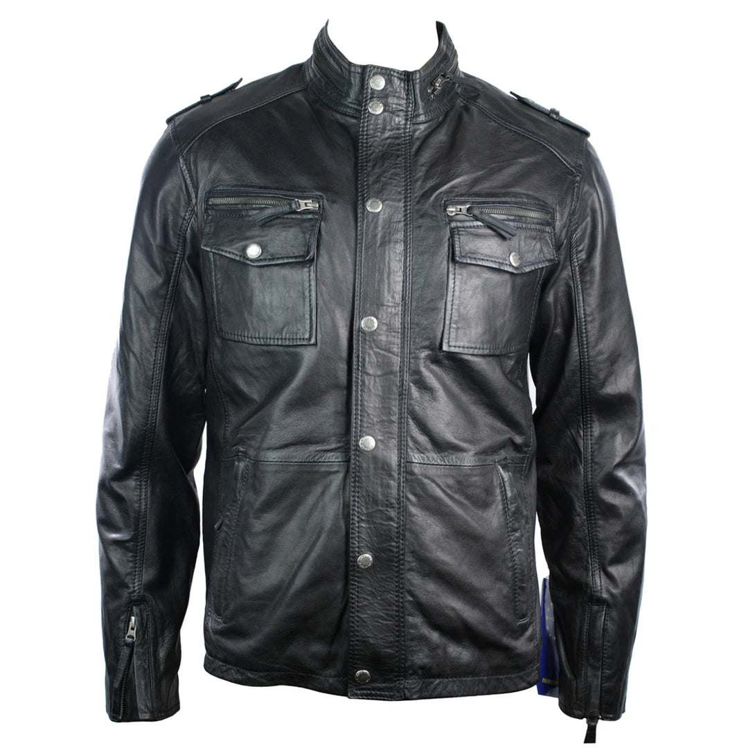 Men's Clearance Leather Jacket Vintage Classic Biker Bomber Mix