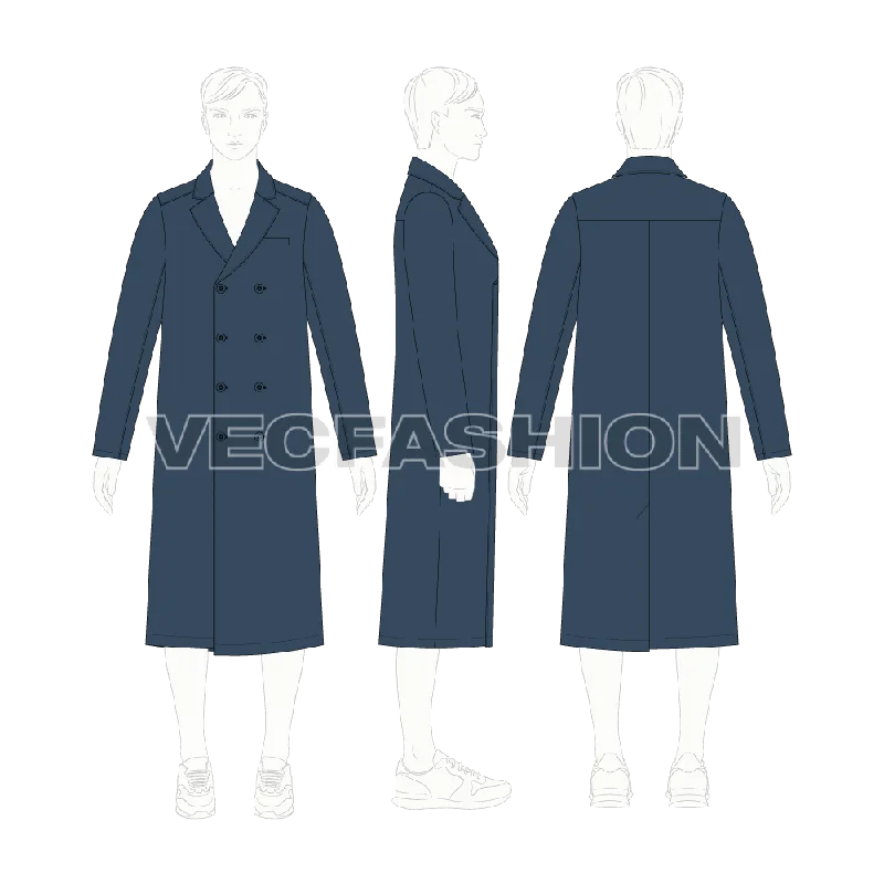 Double Breasted Overcoat Mens