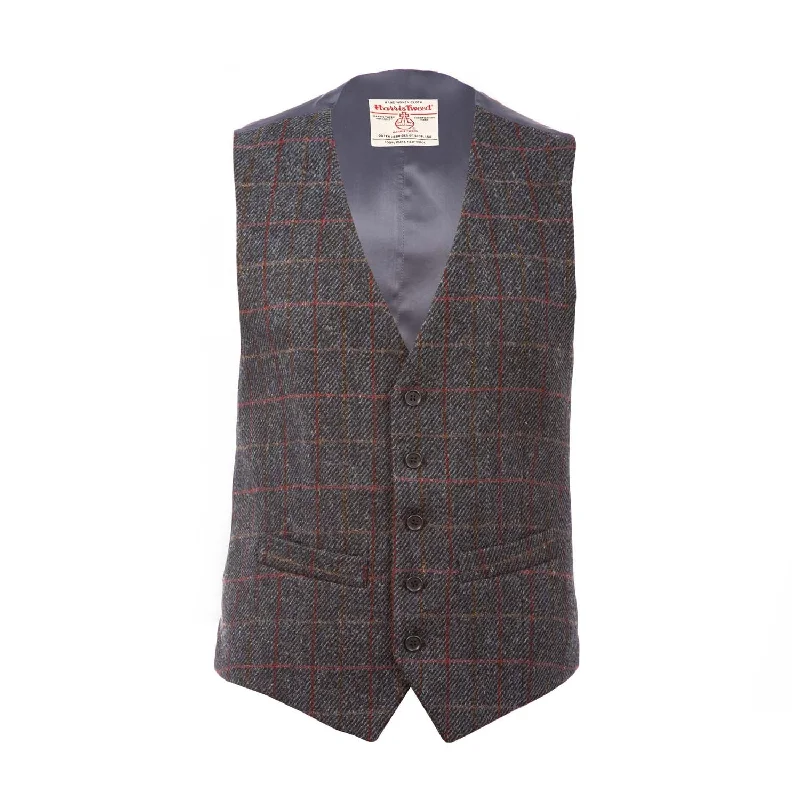 Men's Harris Tweed Lewis Waistcoat  Blue Check