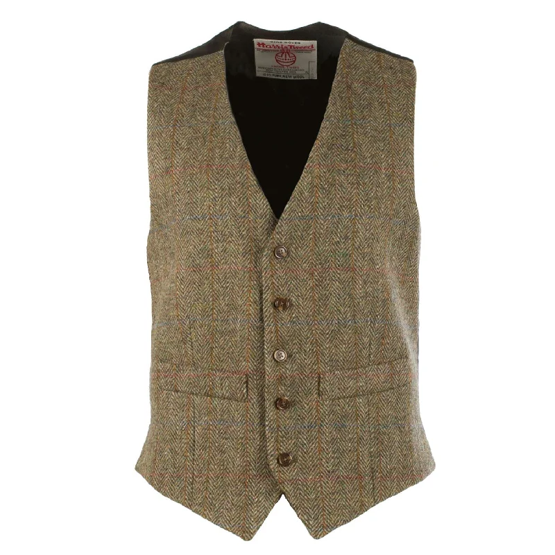 Men's Harris Tweed Lewis Waistcoat  Green Check