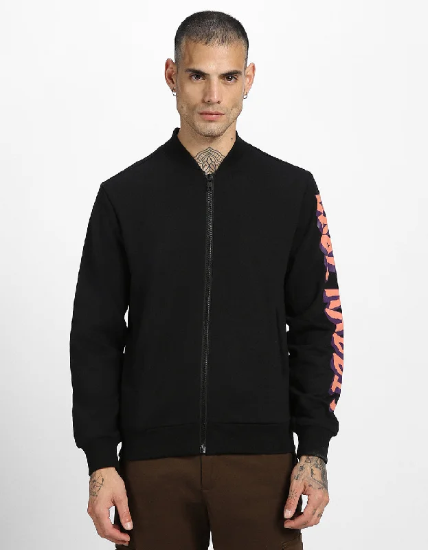 Rabbit Black Back Graphic Printed Jacket