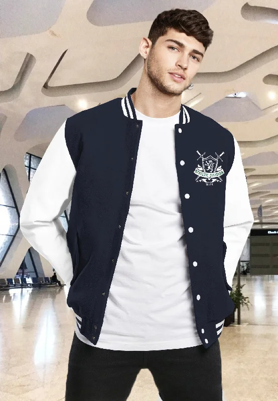 mens varsity jacket-NAVY BLUE