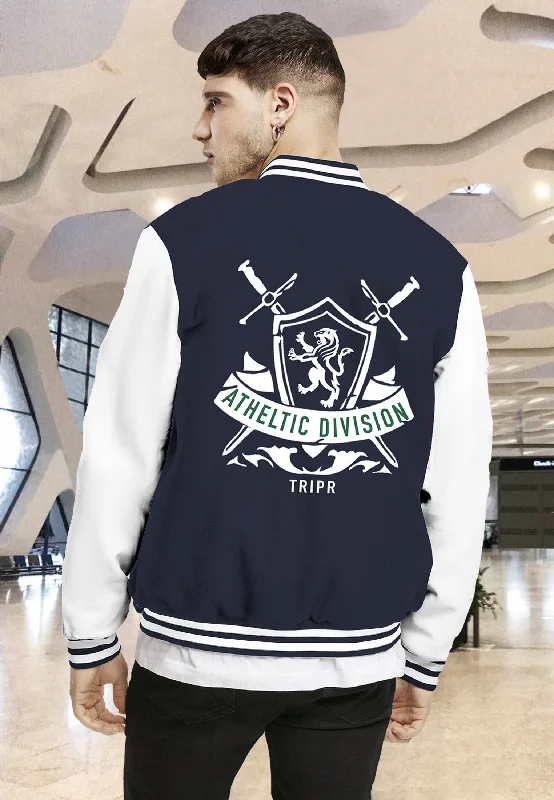 mens varsity jacket-NAVY BLUE