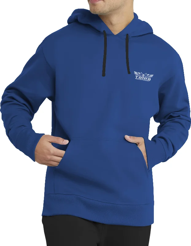 mens hooded plain sweatshirt royal blue