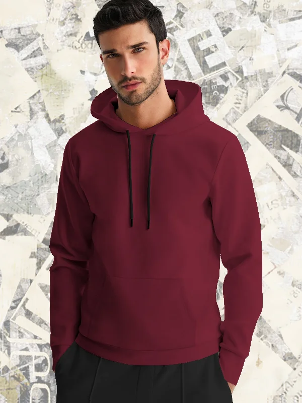 mens HOODED MAROON sweatshirt