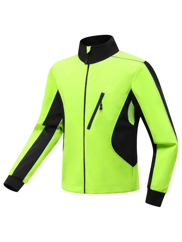 Men's Waterproof Fleece Jacket Running Jacket Windproof Warm Coat