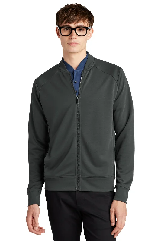 Mercer+Mettle Mens Double Knit Full Zip Bomber Jacket - Anchor Grey