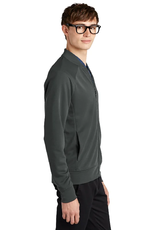 Mercer+Mettle Mens Double Knit Full Zip Bomber Jacket - Anchor Grey