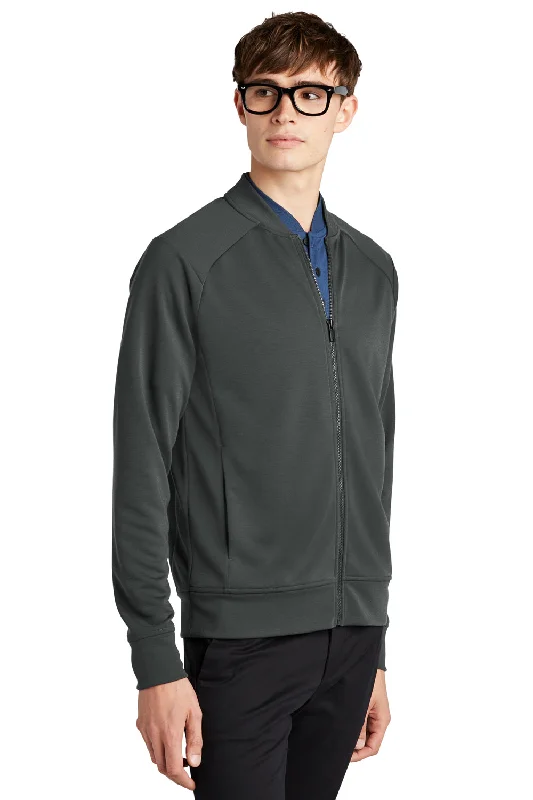 Mercer+Mettle Mens Double Knit Full Zip Bomber Jacket - Anchor Grey