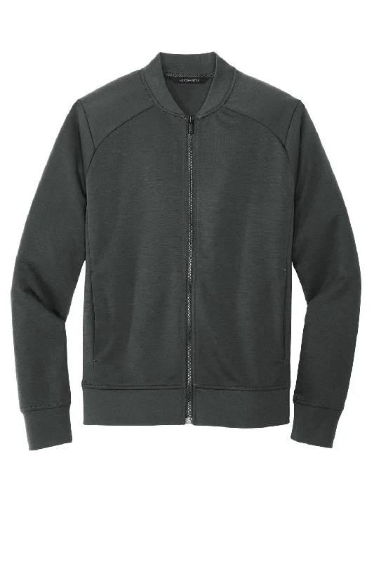 Mercer+Mettle Mens Double Knit Full Zip Bomber Jacket - Anchor Grey