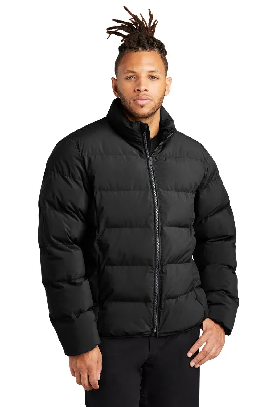 Mercer+Mettle Mens Water Resistant Full Zip Puffy Jacket - Deep Black