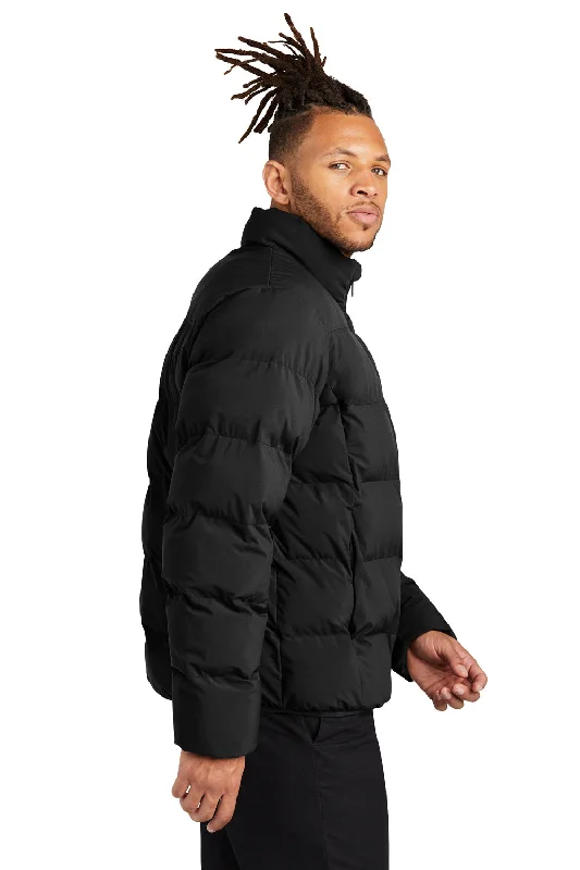 Mercer+Mettle Mens Water Resistant Full Zip Puffy Jacket - Deep Black