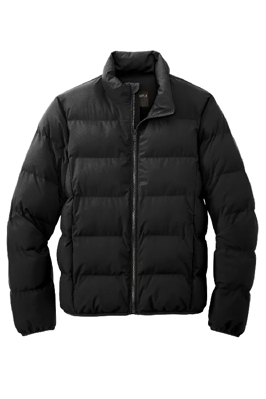 Mercer+Mettle Mens Water Resistant Full Zip Puffy Jacket - Deep Black