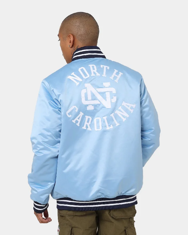 Mitchell & Ness University Of North Carolina Tar Heels Heavyweight Satin Jacket Light Blue