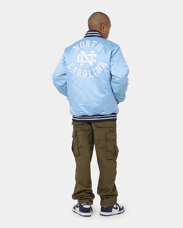 Mitchell & Ness University Of North Carolina Tar Heels Heavyweight Satin Jacket Light Blue