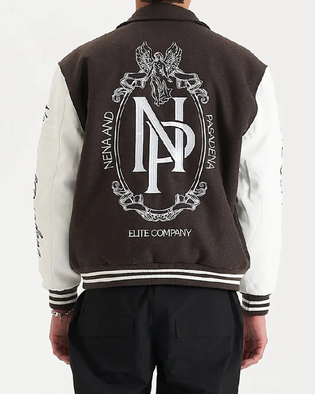 NENA & PASADENA Mens Facade Varsity Jacket - After Dark