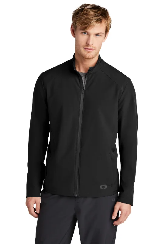 Ogio Mens Connection Water Resistant Full Zip Jacket - Blacktop