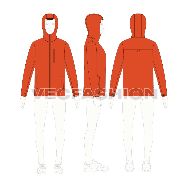 Mens Outdoor Climbing Jacket Vector Template