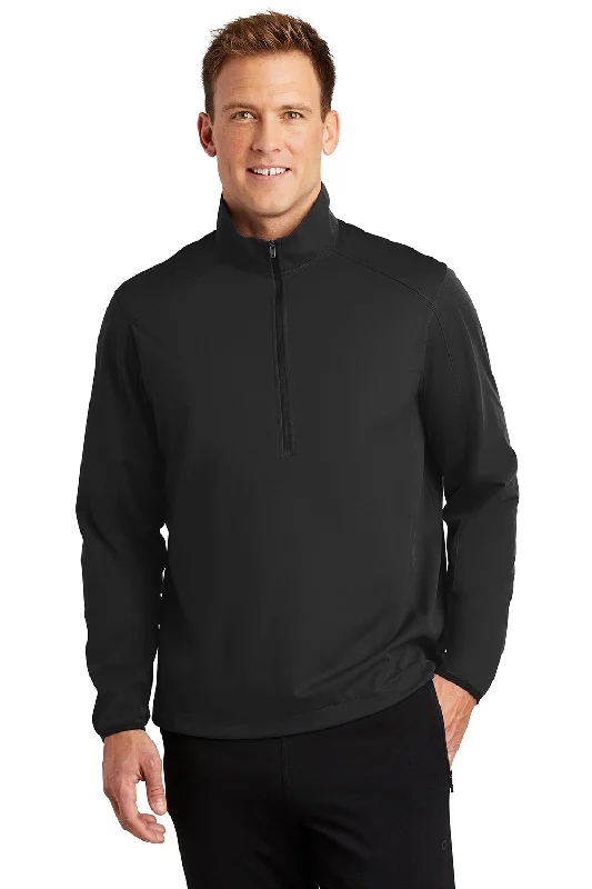 Port Authority Mens Active Wind & Water Resistant 1/4 Zip Jacket - Deep Black