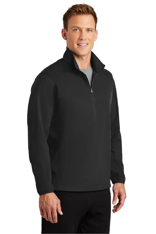 Port Authority Mens Active Wind & Water Resistant 1/4 Zip Jacket - Deep Black