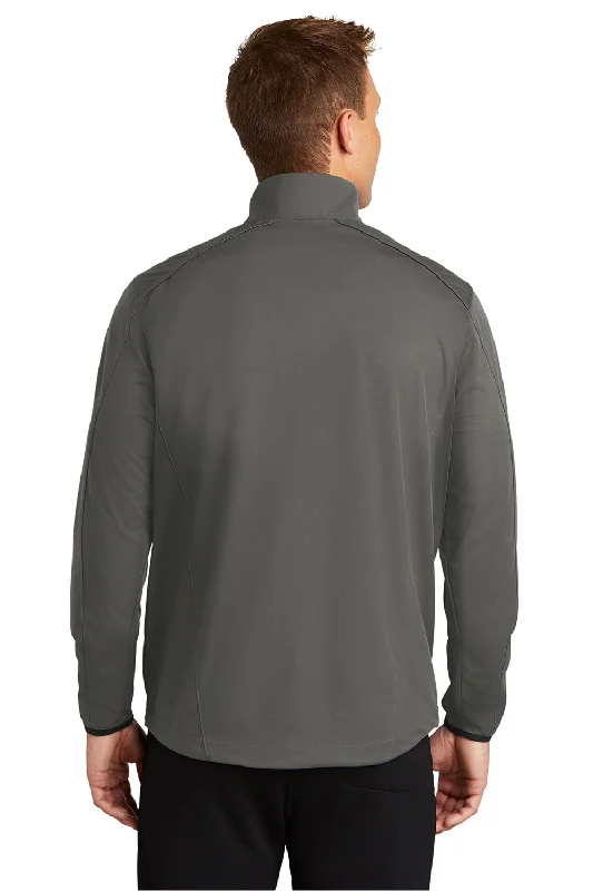 Port Authority Mens Active Wind & Water Resistant 1/4 Zip Jacket - Steel Grey