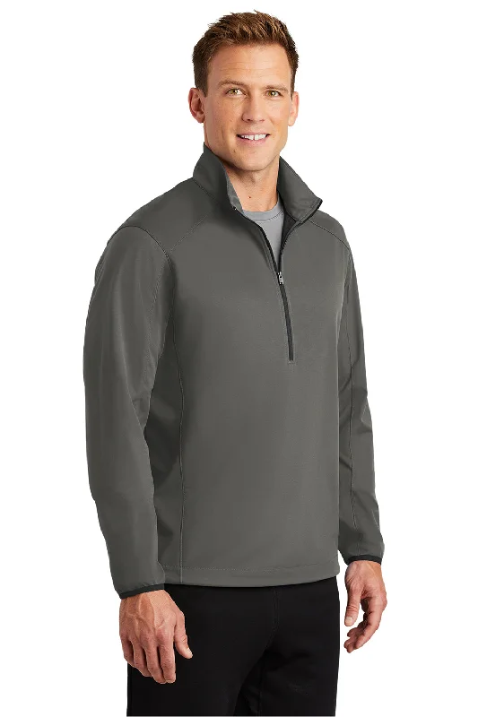 Port Authority Mens Active Wind & Water Resistant 1/4 Zip Jacket - Steel Grey