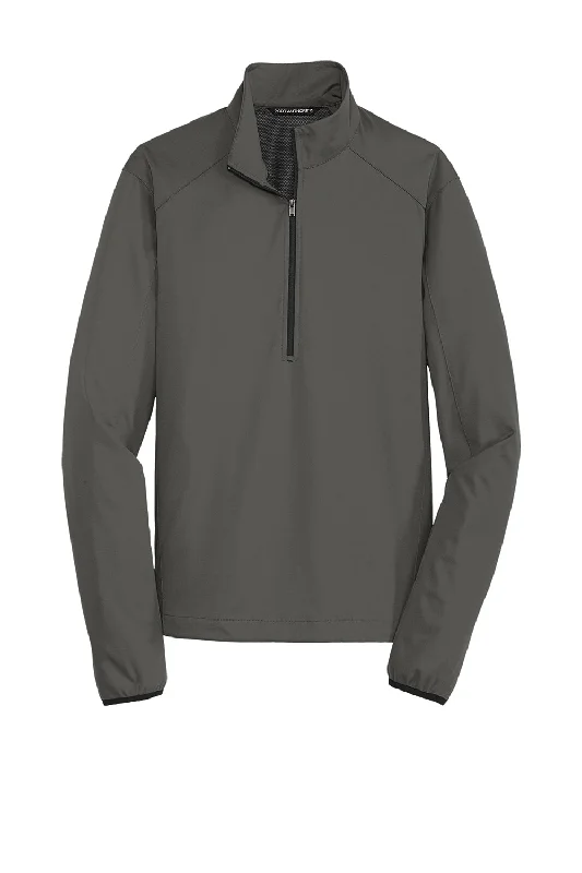 Port Authority Mens Active Wind & Water Resistant 1/4 Zip Jacket - Steel Grey