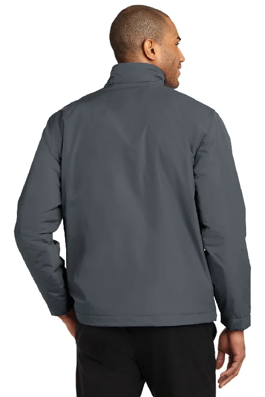 Port Authority Mens Challenger II Wind & Water Resistant Full Zip Jacket - Steel Grey/True Black