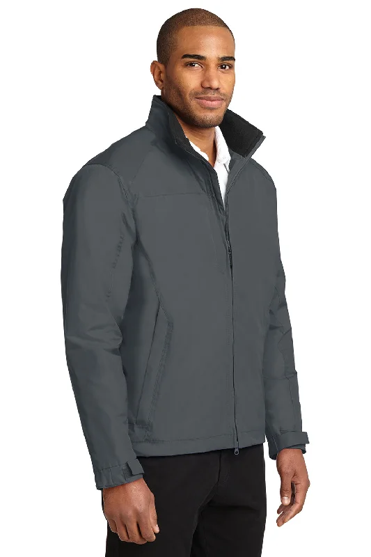 Port Authority Mens Challenger II Wind & Water Resistant Full Zip Jacket - Steel Grey/True Black