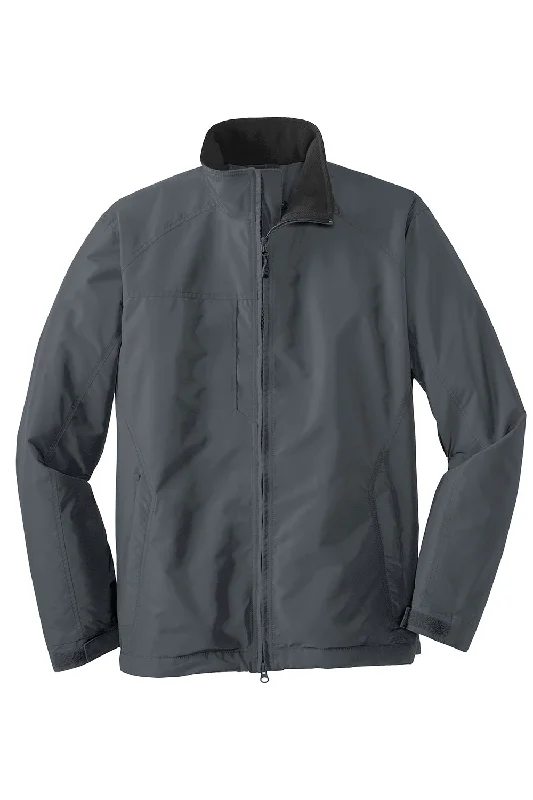 Port Authority Mens Challenger II Wind & Water Resistant Full Zip Jacket - Steel Grey/True Black