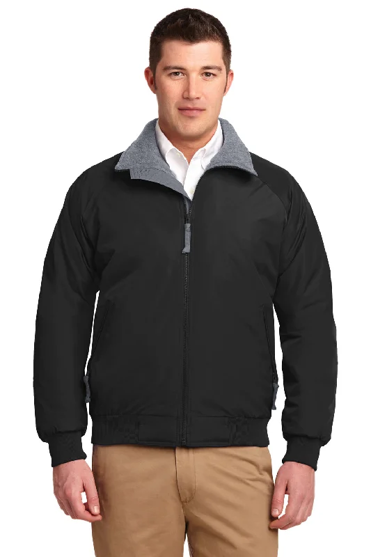 Port Authority Mens Challenger Wind & Water Resistant Full Zip Jacket - True Black