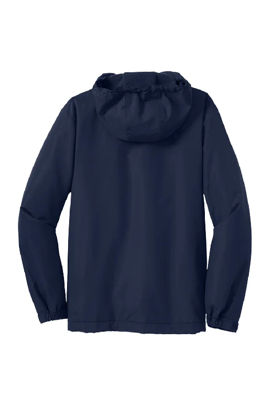 Port Authority Mens Charger Wind & Water Resistant Full Zip Hooded Jacket - True Navy Blue