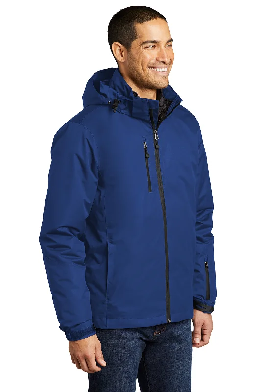 Port Authority Mens Vortex 3-in-1 Waterproof Full Zip Hooded Jacket - Night Sky Blue/Black