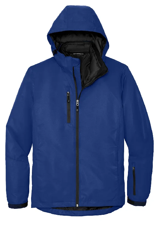 Port Authority Mens Vortex 3-in-1 Waterproof Full Zip Hooded Jacket - Night Sky Blue/Black