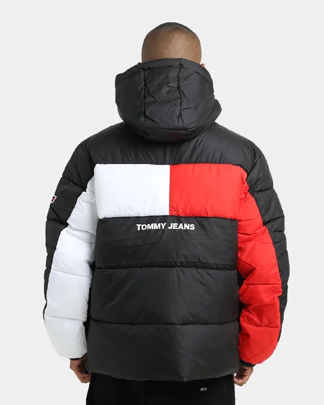 Tommy Jeans Back Flag Puffer Jacket Black