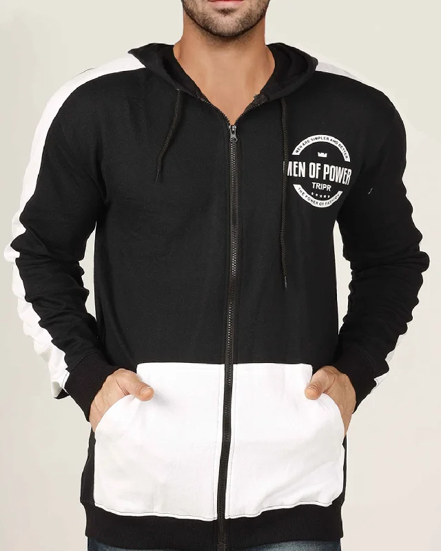 Full Sleeve Black,White Men Jacket