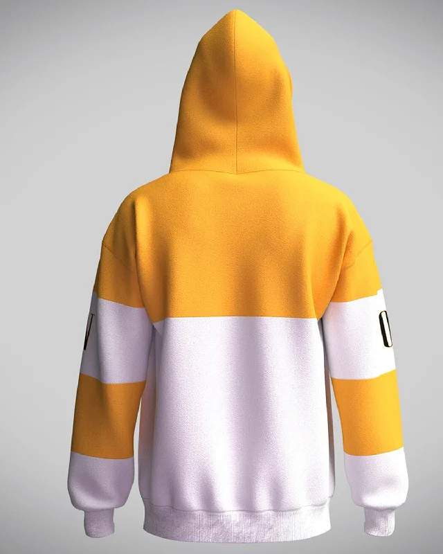 Full Sleeve Color  Men Fleece Yellow White Sweatshirt