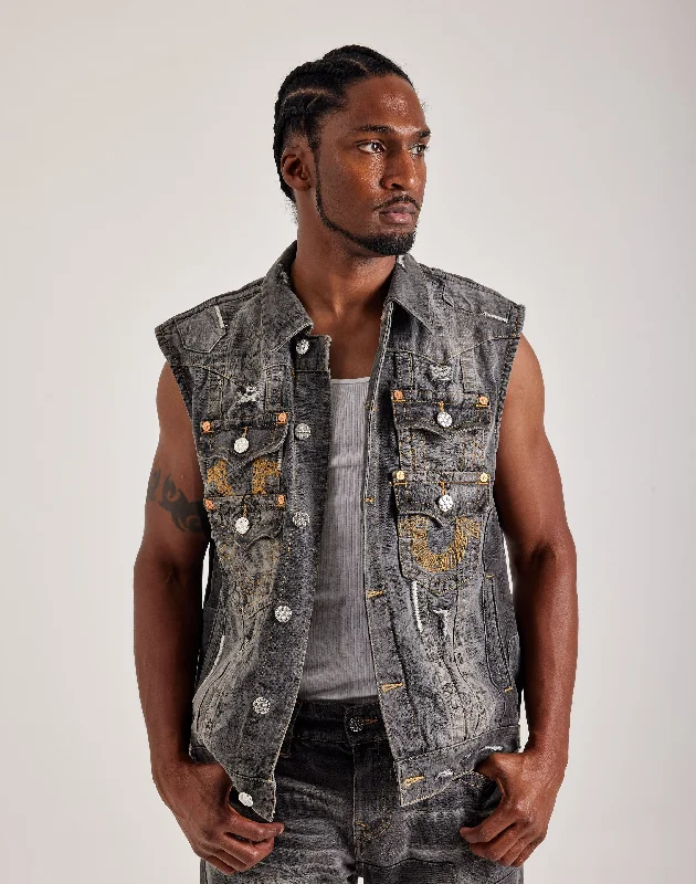 True Religion Bad Weather Stacked Pocket Vest